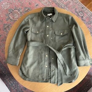 LOFT Men's Olive Shirt Jacket with Belt